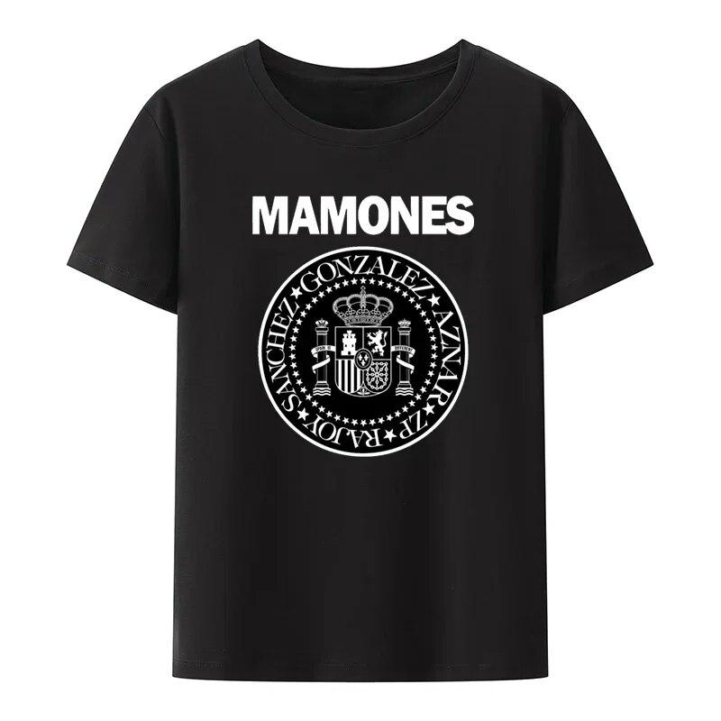 Топы с принтом Mamones, крутые футболки унисекс с рисунком для одежды унисекс, уличная мода с круглым вырезом для отдыха, женская одежда с юмором, хлопковая футболка