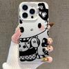 Черно-белый чехол Hello Kitty для iPhone 11-X, 14 Pro, 15 Plus, 16 Pro Max