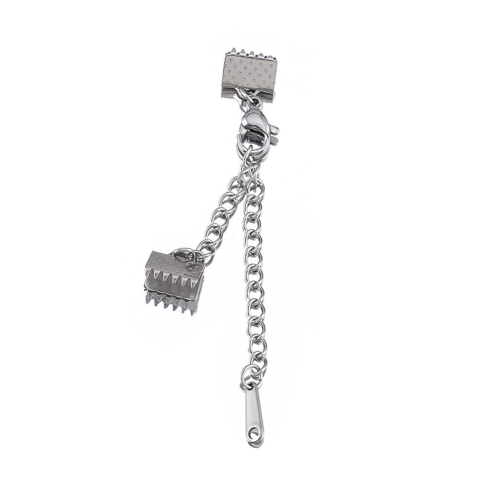 2pcs 5pcs Stainless Steel Ribbon Leather Ends Lobster Claw Clasps Extension Chain Connector Fastener Clasps Bracelet DIY Making