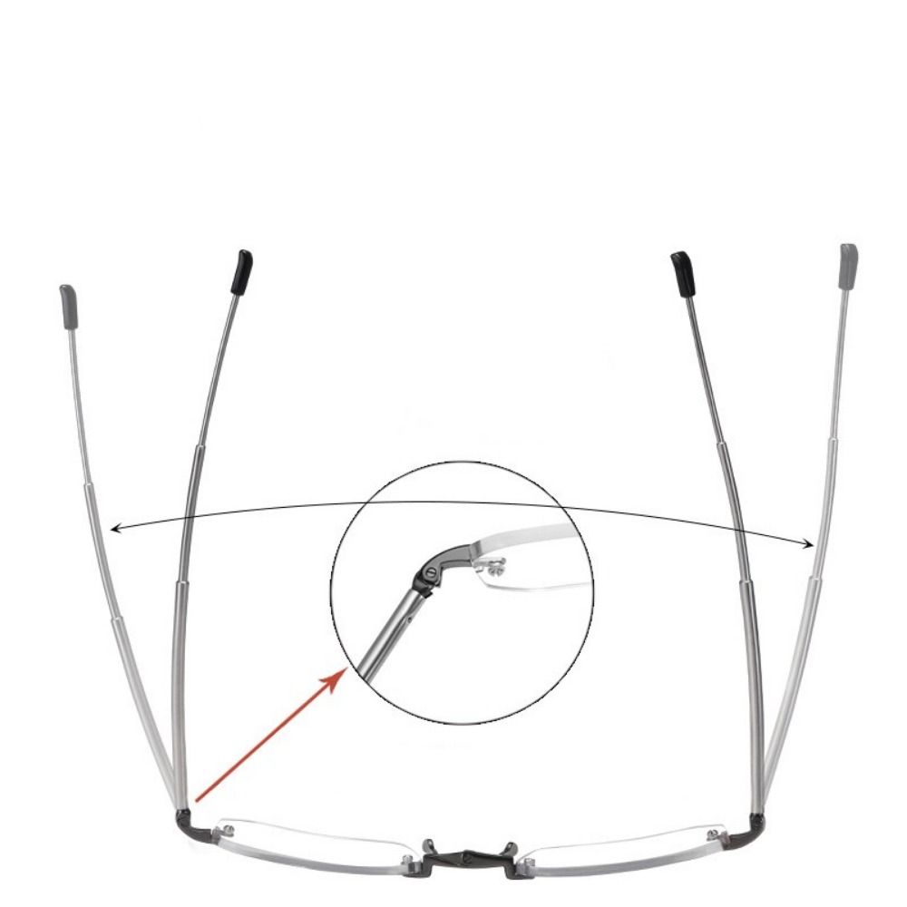 Портативные мини-складные безрамные очки для чтения для женщин и мужчин, очки с регулируемыми дужками и футляром, зажим для ремня, очки для дальнозоркости