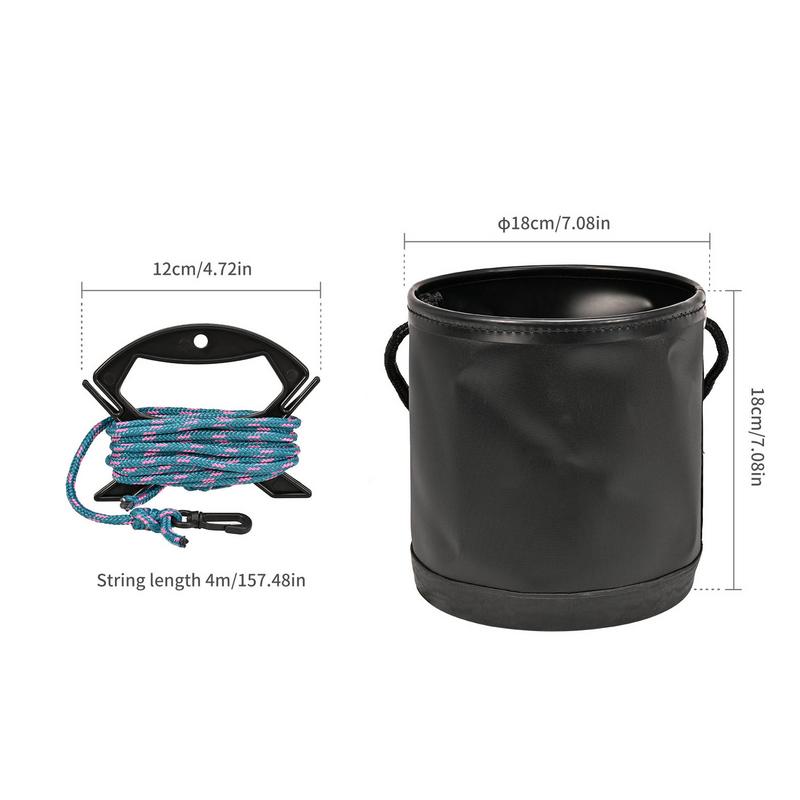 Portable Fishing Bucket 4.5L Folding Camp Wash Basin Multifunctional Water Containers Folding Camp Wash Basin Portable Beach
