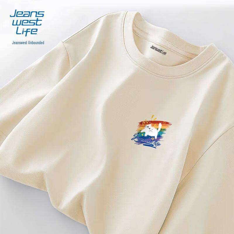 JEANSWEST LIFE Мужская хлопковая футболка с длинным рукавом и мультяшным принтом