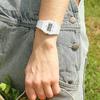 Casio Серия Pop Элегантные Водонепроницаемые Кварцевые Часы Ремешок из Смолы Мужские Часы Серые F-91WB-7A