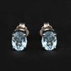 Серьги из серебра 925 пробы с овальным голубым топазом для женщин, элегантные ювелирные изделия с драгоценными камнями, подарок