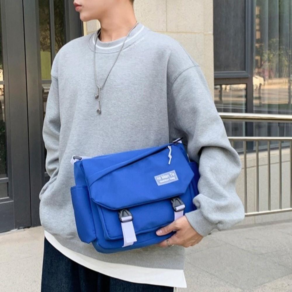 Multi Pocket Nylon Messenger Bag Korean Style Crossbody Bag Simple Women Shoulder Bag Students