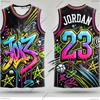 2025 Новые поступления Jordan Нет. 23 Уличный Граффити Хип-Хоп Стиль Баскетбольная Майка Мужская Баскетбольная Жилетка Специальная Майка для Фанатов Комплект
