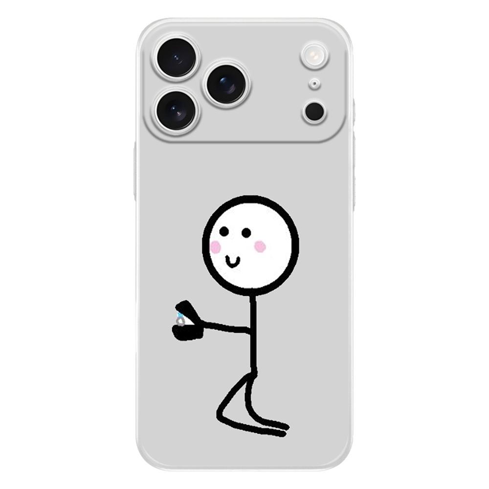 Мягкий прозрачный чехол из ТПУ для телефона iPhone 17 Air 16E 16 11 15 14 Pro MAX 12 13 7 8 Plus SE Пасхальный чехол Милый Спичка Мужчины Пара