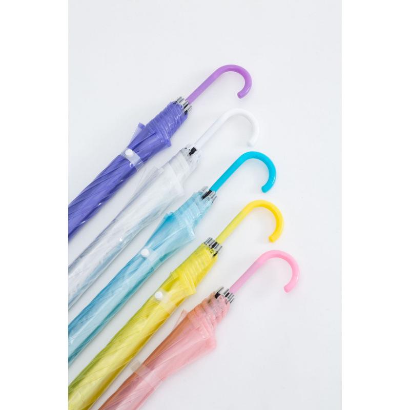 Прозрачный автоматический белый зонт с длинной ручкой - Бесплатная доставка