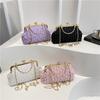 Korean Style Party Banquet Bag Chain Crossbody Bag Portable Kiss Lock Shoulder Bag Ladies