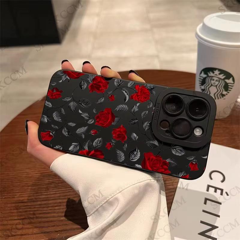 Новый ретро-модный чехол для телефона Rose для iPhone 16 15 14 13 12 11 Pro Max XS XR X 7 8 16 Plus, противоударный матовый мягкий силиконовый чехол