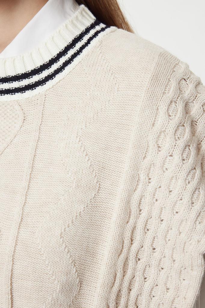 Женский модный стильный свитер в хиджабе, кремовый вязаный трикотаж с завязками по бокам, свитер