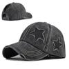 New Fashion Women Ponytail Cap Sequins 5-Point Star Hole Design Baseball Cap Female Washed Cotton Streetwear Hats
