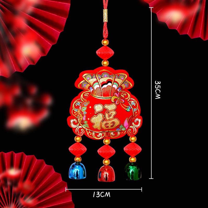 Chinese New Year Decorations 2026 Lucky Fortune Hanging Pendants Traditional Spring Festival Living Room Hanging Ornaments