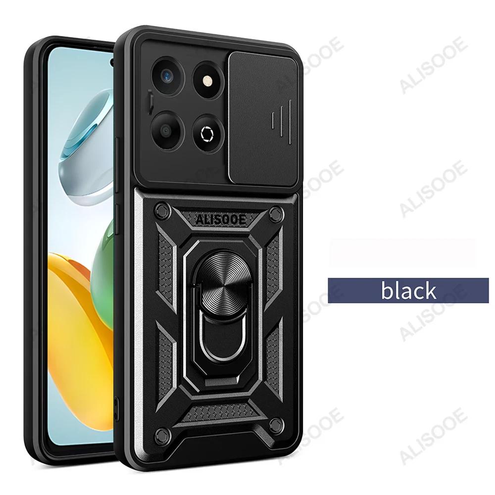 Funda for Honor 200 Smart Case Slide Camera Lens Ring Stand Holder Shockproof Phone Cover for Honor 200 Smart 5G Capa