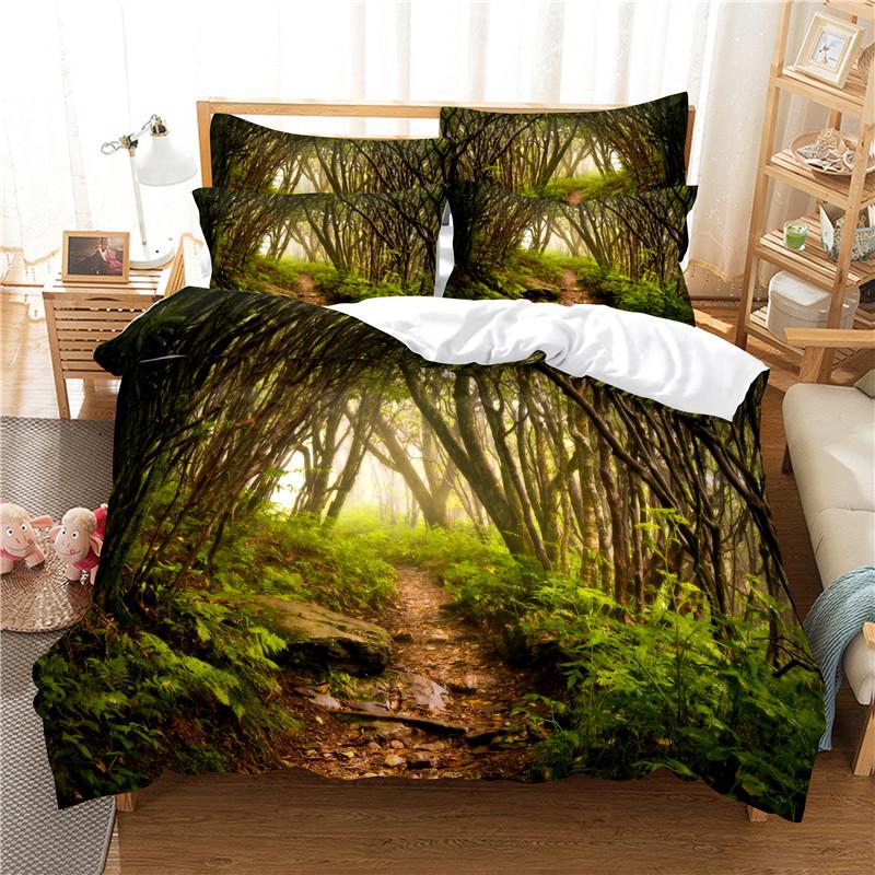 Комплект пододеяльника Tree Стиль Снежная Зима Красивый Пейзаж 3D Принт Полиэстер Пододеяльник Королевский Размер Квин Полный Размер Для Мальчика