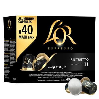 LOR Капсула Ristretto, совместимая с Nespresso, 40 капсул.