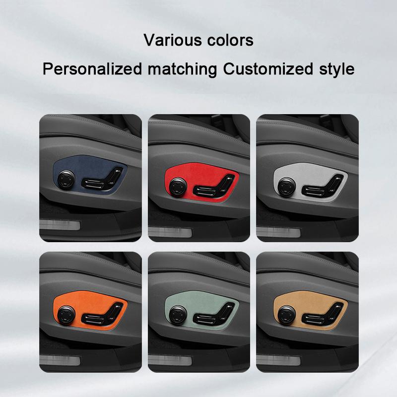 For ZEEKR 001 2024 2025 Super Suede Decorative Sticker On The Seat Adjustment Buttons Panel Protective Car Interior Accessories