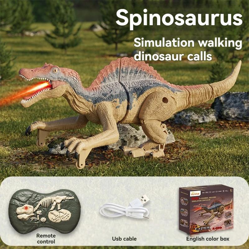 2.4Ghz 5-Channel Remote Control Dinosaur Toys For Kids Robot Walking Dinosaur Toys Simulation Velociraptor Gifts For Boys