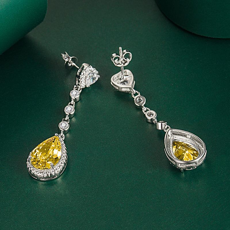 BELLA BOX Серьги в форме сердца, каплевидные серьги с цирконием 5А, длинные модные серьги с кисточками, аксессуары для вечеринок