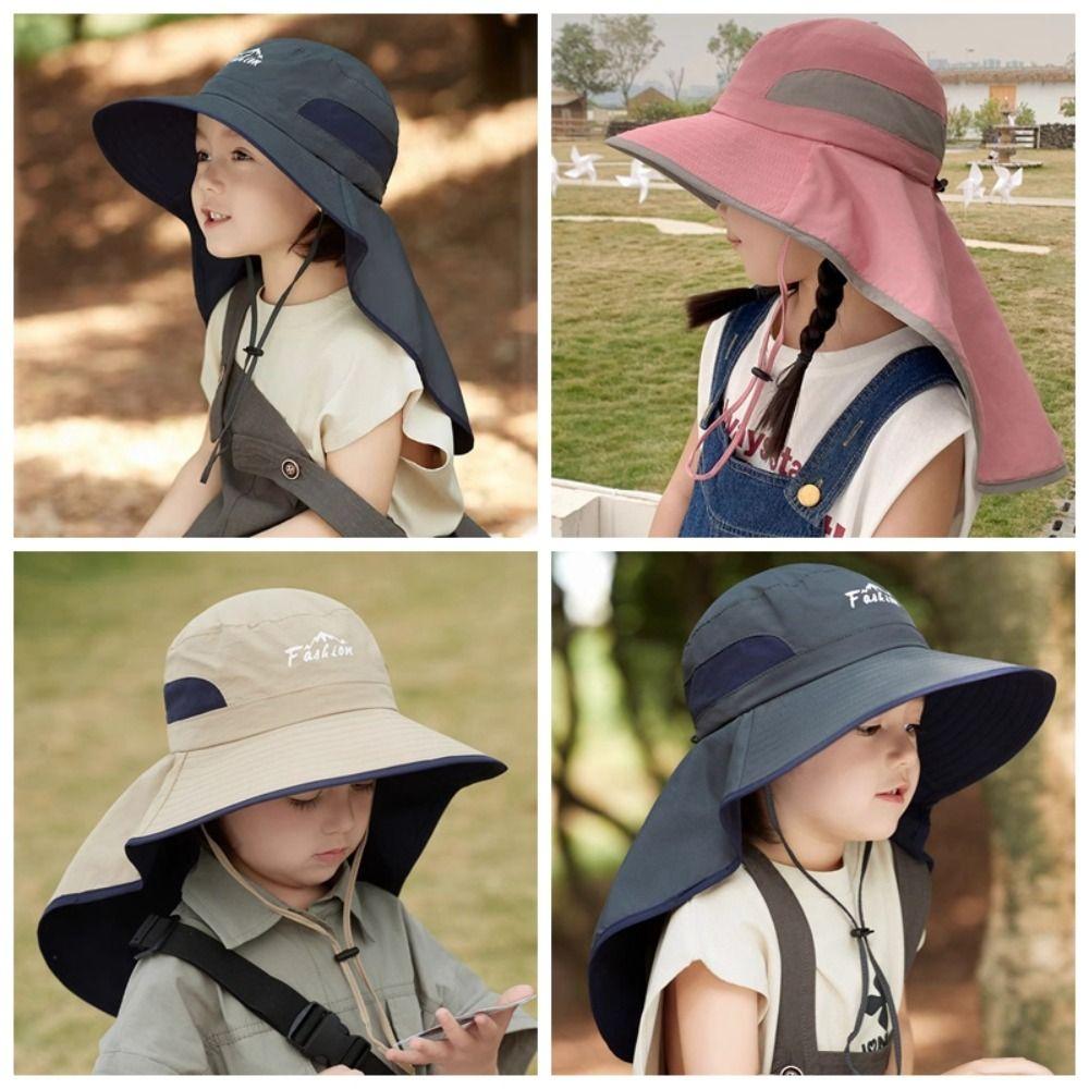 Big Brim Kids Sunscreen Hat Sun Protection Children Beach Cap Quick Dry Baby Fisherman Hat Girls