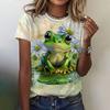 Summer New Animal Print Cute Froggy Pattern Women's Short Sleeves T-shirts Fashion Crew Neck Women Clothing Tops Streetwear