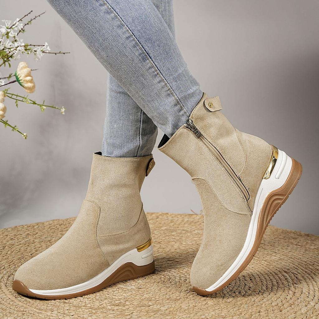 Модные женские зимние ботинки однотонные, теплые, короткие, для холодной погоды, для внешней торговли, большого размера, женские ботинки Botas Mujer