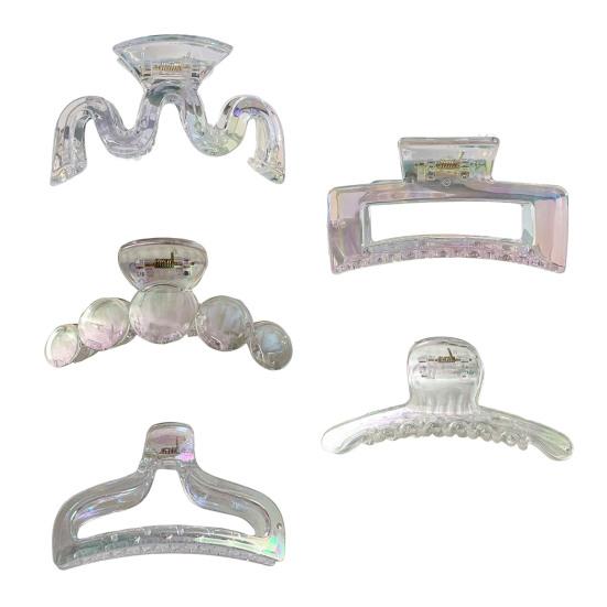 Women Hair Claw Transparent Design Strong Grip Hair Clip Back Head Large Size Hair Organizer Hairstyles Accessories