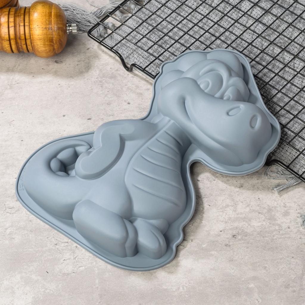 3pcs Cartoon Silicone Baking Mold Dinosaur Hippo Dog Shape Food Grade Non Stick Cute Cake Mold
