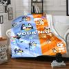 Bluey Personalized Text Blanket Gift Customizable Blanket Ultra-Soft Throw For Livingroom Bed Office Chair Office All-Season Use