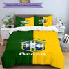Brazilian Football Crest Printed Pattern Duvet Cover Set – includes 1 duvet cover and 2 matching pillowcases Bedroom decor Christmas gifts