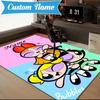 Custom Name Powerpuff Adventure Rug Game Carpet, Floor Mat for Bedroom Living Room Entryway Rug, Home Decor Idea Gift for Christmas birthday