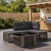 Garden Sofa Set 5 Pieces Gray Poly Rattan