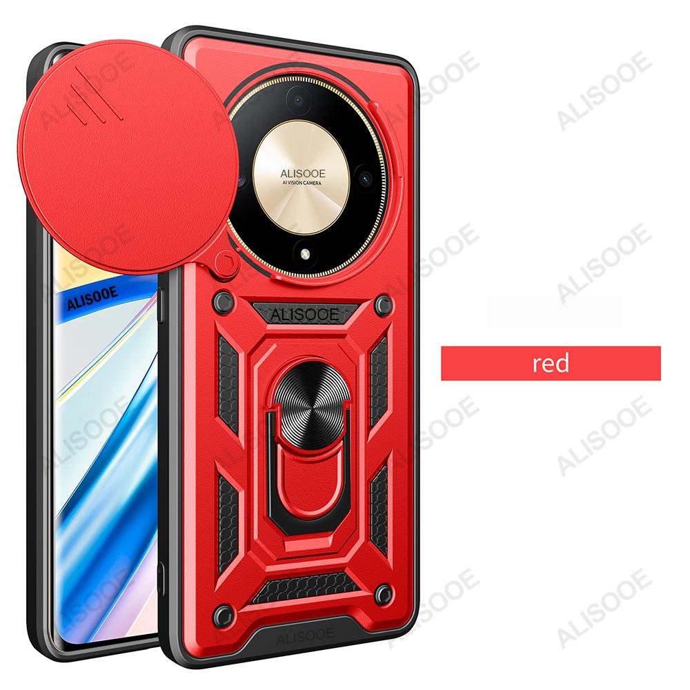 Броня Фунда для Honor Magic 6 Lite 5G Чехол Слайд Защита камеры Кольцо-подставка Защитная крышка для Honor Magic6 Lite Capa