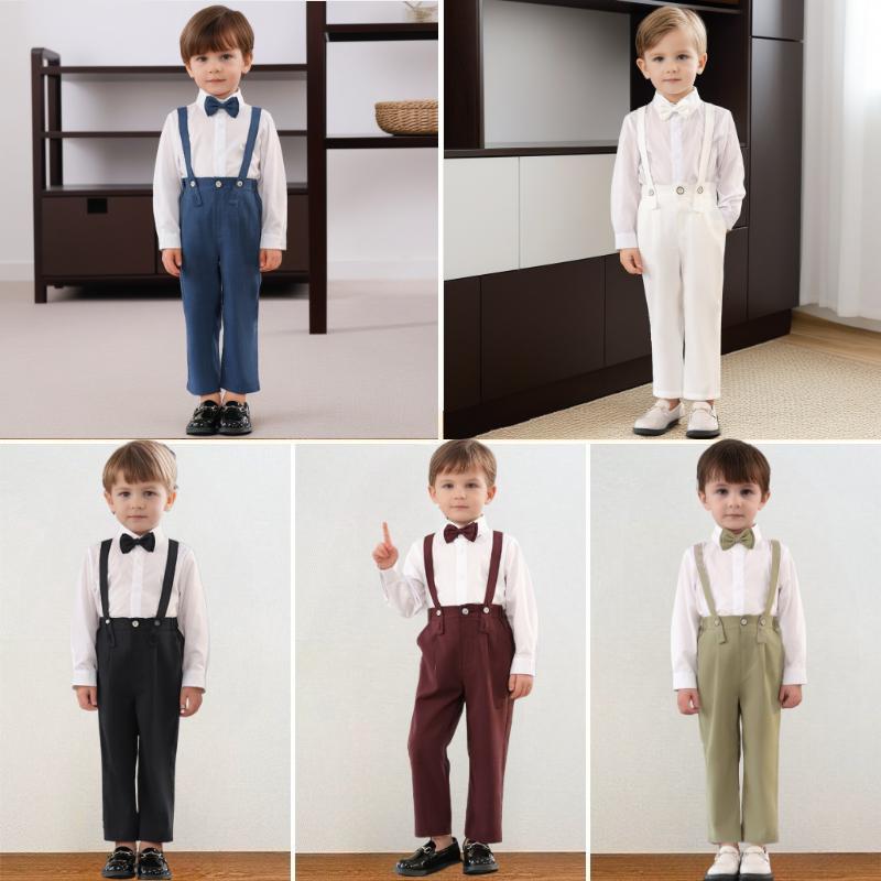 Смокинг на день рождения для малышей, летний британский стиль, свадебный костюм для мальчиков, белый элегантный детский хор, торжественная одежда для выступлений 6 8 лет