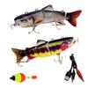 5.12inch Electric Fishing Lure USB Charging Bait 4Section Swimbait Crankbait Pesca Tackle Vivid Fish