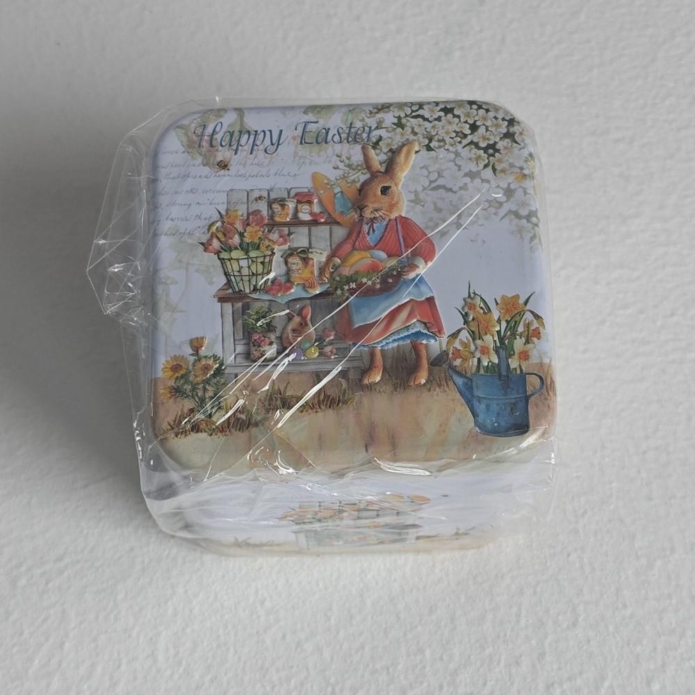 Iron Material Easter Party Decor Empty Box Easter Egg Box Rabbit Tin Storage Box Candy Storage
