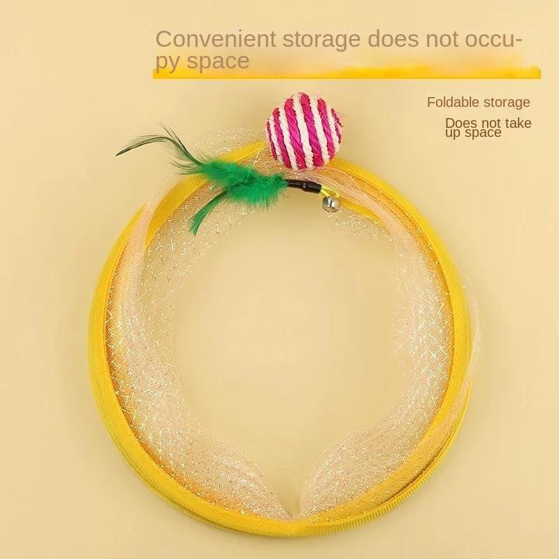 Игрушка для кошек, складной туннель для кошек, S-образный туннель для мышей, пружинная игрушка, забавный длинный стержень для кошек, интерактивная игрушка для развлечения и облегчения саморазвития