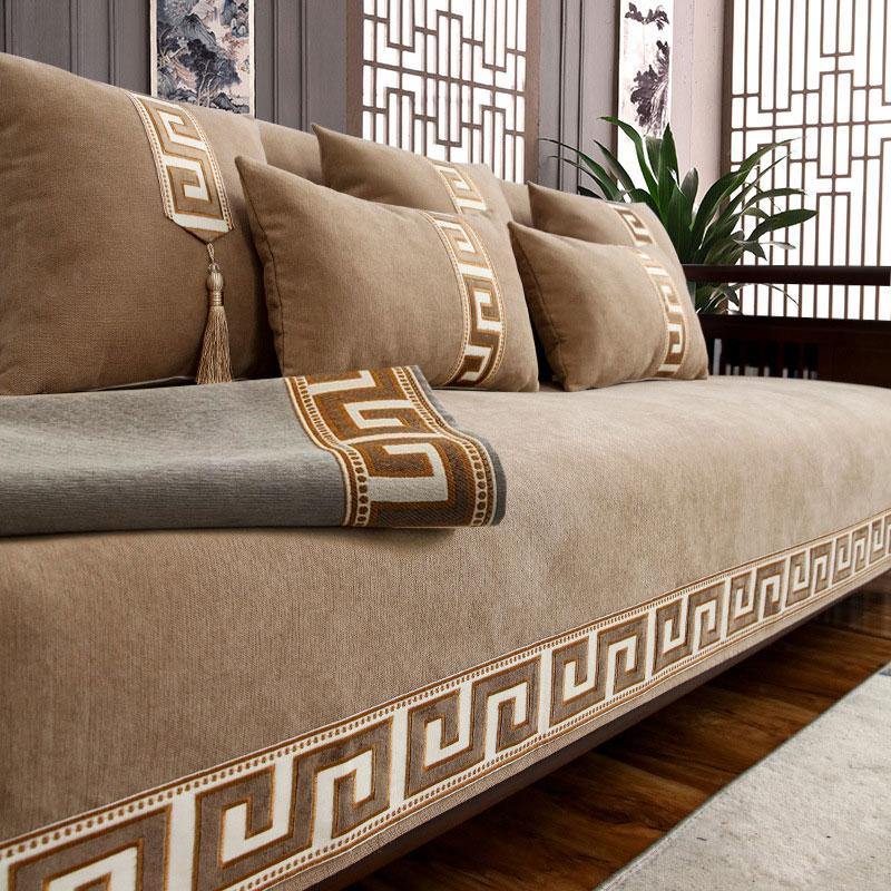 Однотонный Чехол на диван в стиле легкой роскоши, высокого класса, противоскользящий, на четыре сезона, коврик для дивана, покрывало для дивана-кровати, полотенце для украшения дома