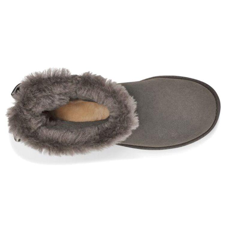 UGG Bailey Bow Glimmer Suede Повседневные удобные короткие зимние ботинки женские сапоги угольно-черного цвета 1125795-CHRC