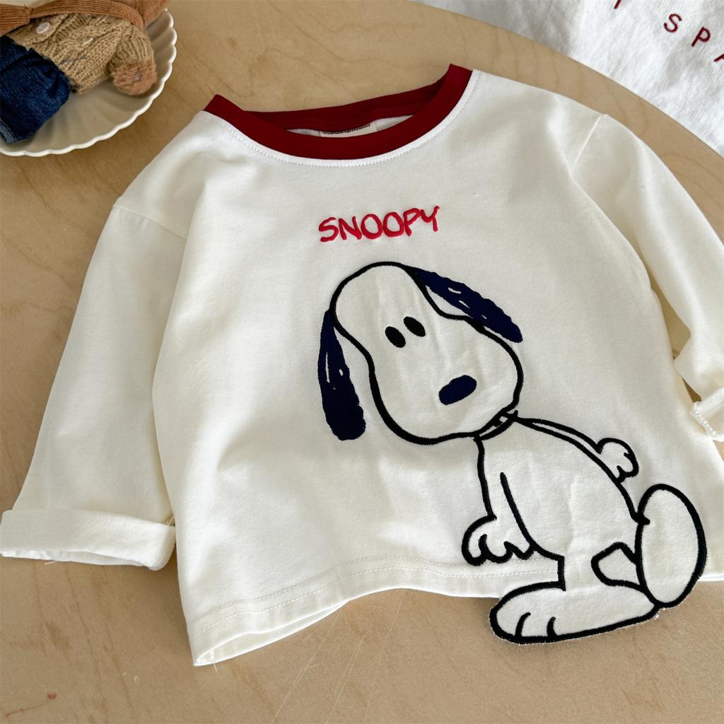 Boys Long Sleeve Block Graphic Tee for Fall Kids Casual Top