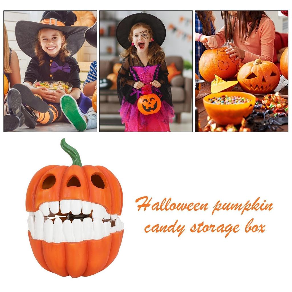 Candy Box - Halloween Candy Container, Decorative Storage Box | Bright Orange Festive Design, Easy Open Lid With Handle, Perfect For Kids Party Favors