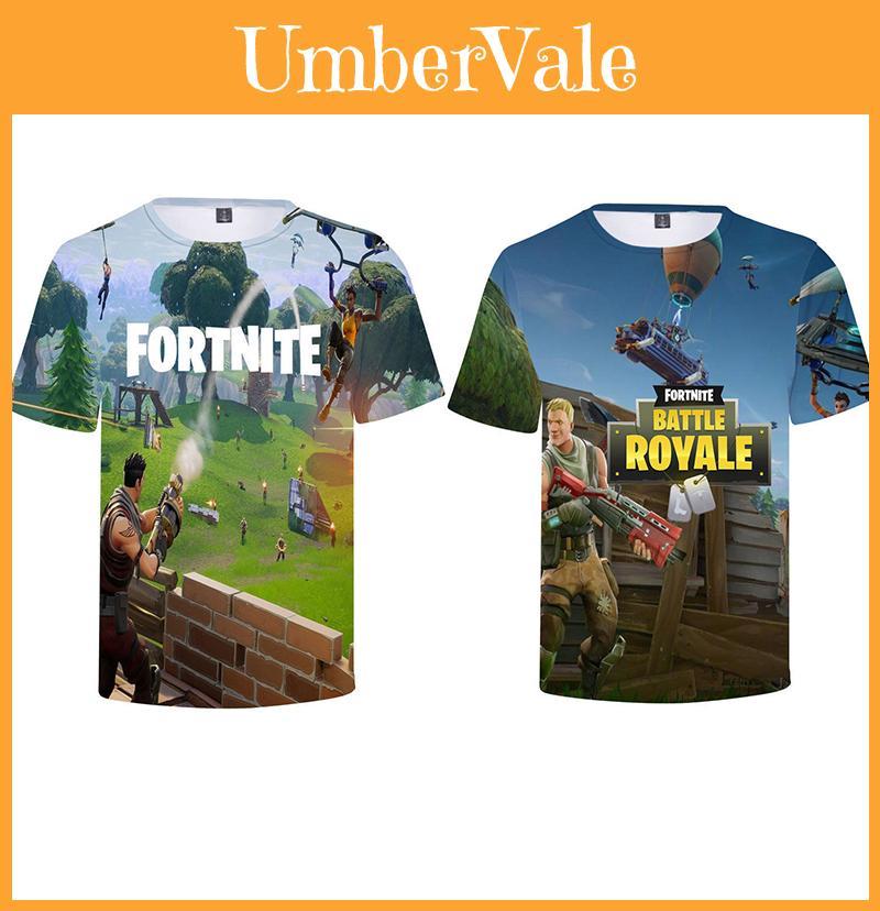 Футболка Fortnite для подростков с 3D-принтом, летняя, дышащая, хлопковая