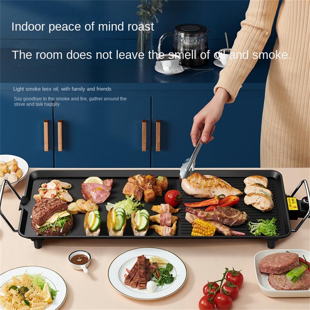 Электрический гриль Aoran с антипригарным покрытием, бездымный гриль, регулируемая температура на 5 уровнях, бытовой электрический гриль для приготовления пищи