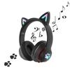 Cute Cat Ear Headset, Bluetooth Earphones, Wireless Sports Stereo Headset for Women with Illuminated Cat Ears, 5.0 Sound Quality, LED Lights,