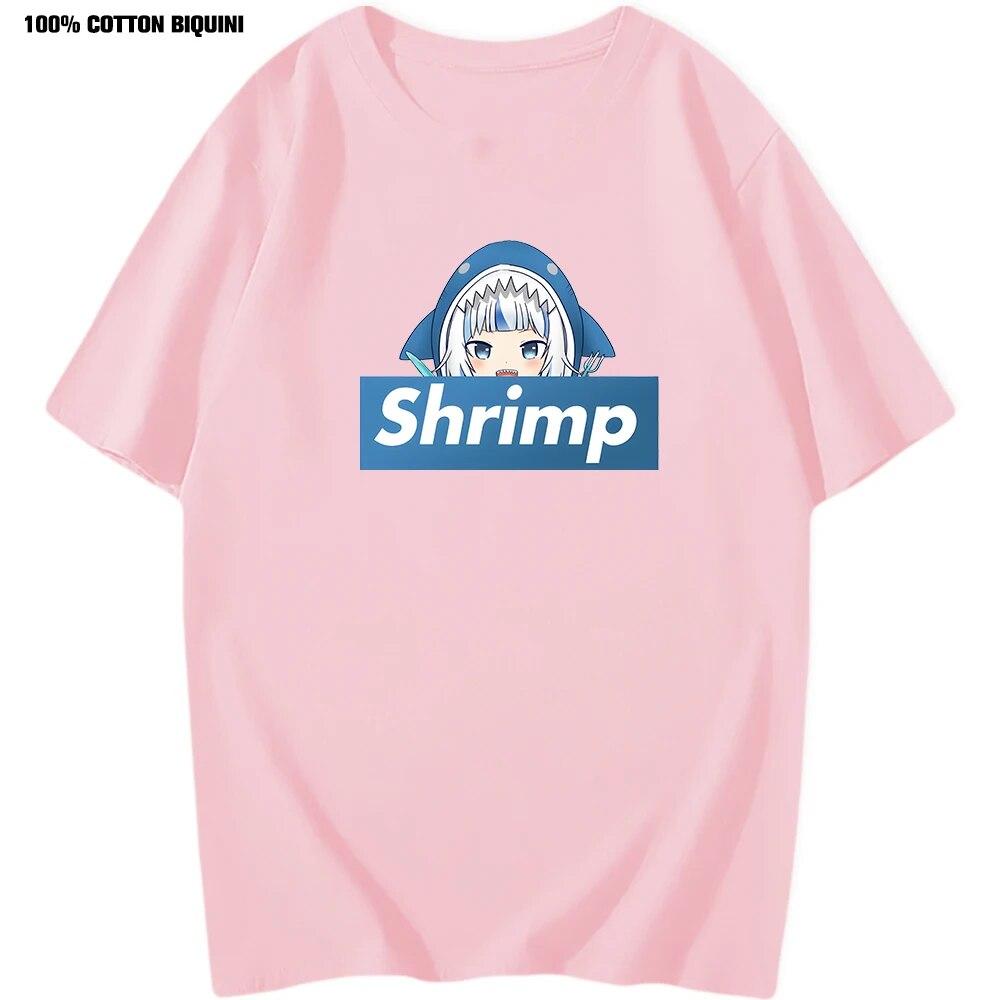 Gawr Gura Hololive VTuber Tshirt Tops 100% Cotton O-Neck Unisex's Streetwear Graphic Women T-shirt Kawaii Clothing Anime T Shirts