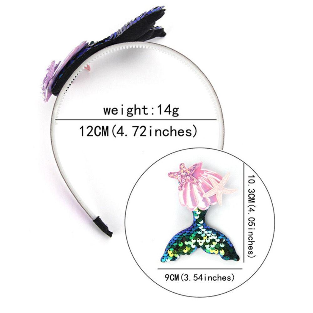 Sweet Mermaid Hair Bands Princess Girls Headwear Glitter Sequin Shells Headband