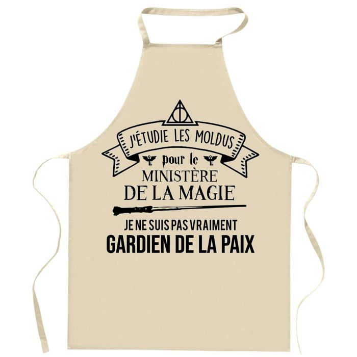 Tablier de cuisine - Planetee - Gardien de la paix (Ministère de la Magie) - Coton épais - Impression France