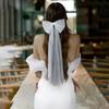 Свадебная фата Белая бабочка Свадебное украшение Жемчужная фата Элегантный тюлевый слой Заколка для волос Невеста Свадебный бант Фата Заколка для волос Тюлевая короткая фата Аксессуары для волос