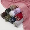 Malaysia Indonesian New Pearl Chain Chiffon Headscarf Shawl Turban Head Wraps