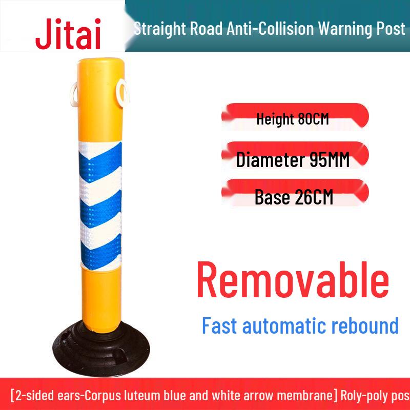 Jitai 75cm Reflective Rubber Traffic Safety Post